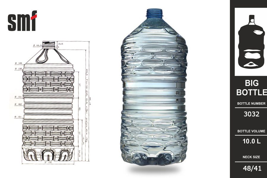 Big plastic bottle No. 3032, volume 10.0l