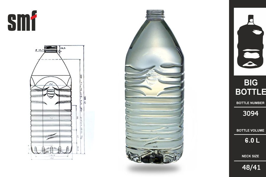 Big plastic bottle No. 3094, volume 6.0l