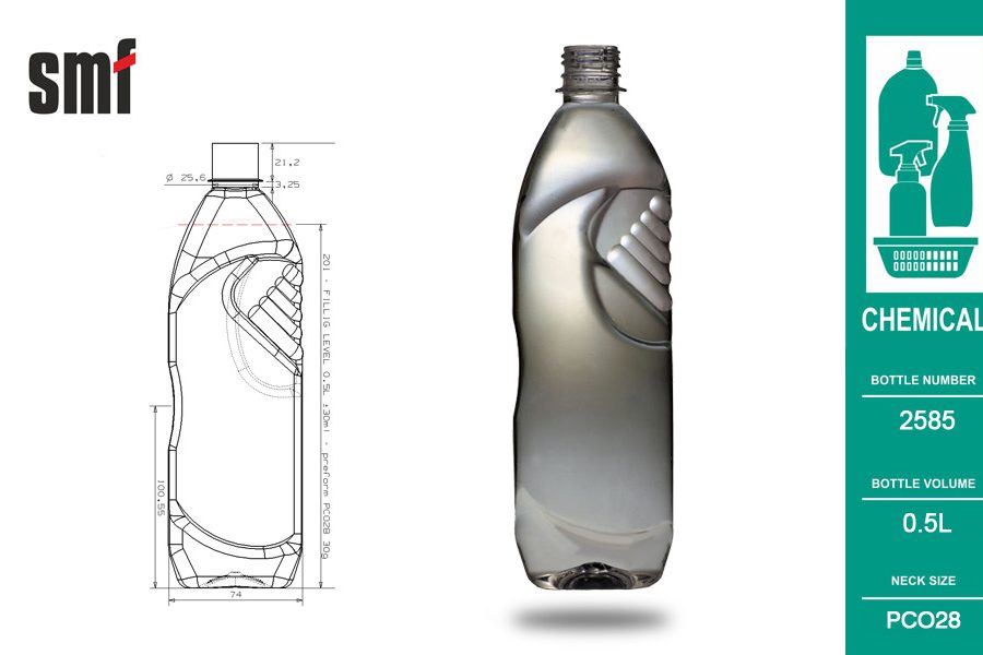 Chemical bottle No. 2585, volume 0.5l