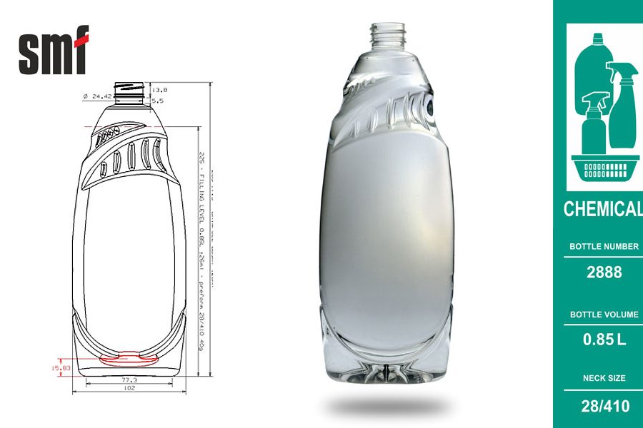 Chemical bottle No. 2888, volume 0.85l