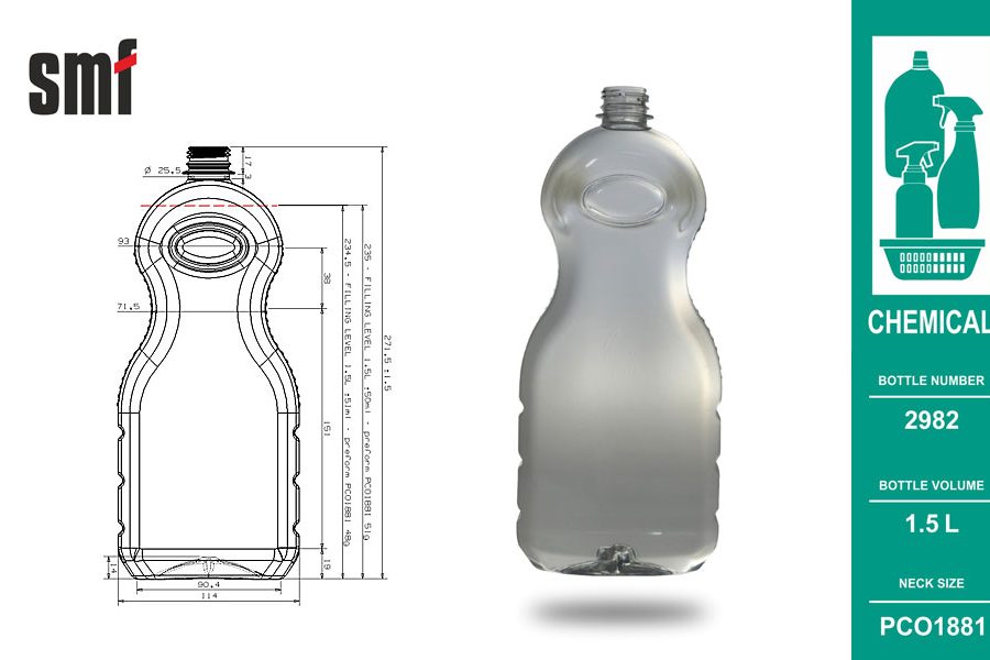 Chemical bottle No. 2982, volume 1.5l