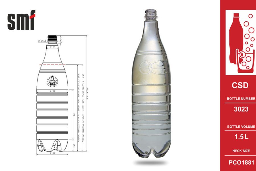 Carbonated Drink Bottle No. 3023, volume 1.5l
