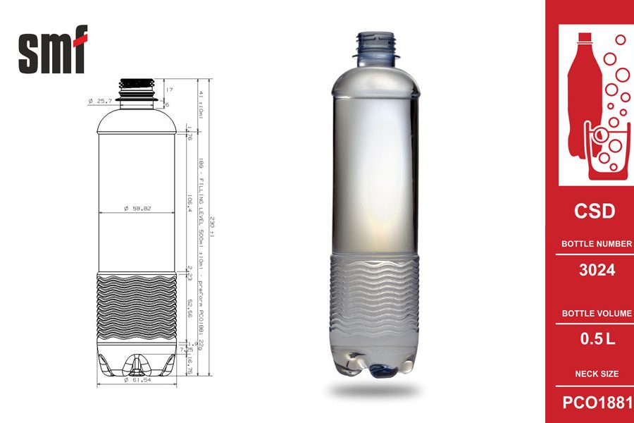 Carbonated Drink Bottle No. 3024, volume 0.5l