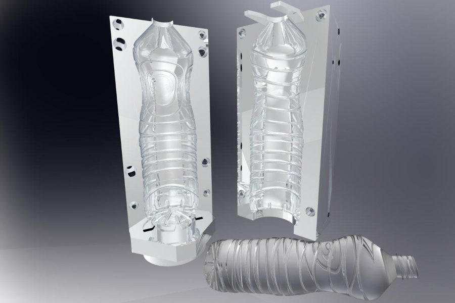 A PET Blow Molds component ready for Automatic Blow Moulding, showcasing how a preform for bottles is transformed inside a Bottle Making Machines.