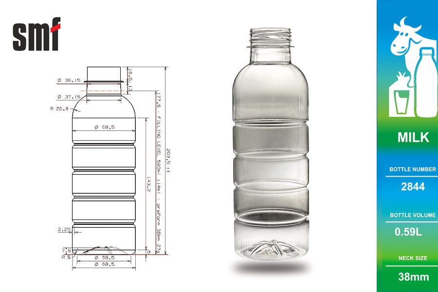 Milk bottle No. 2844, volume 0.59l