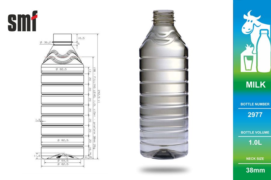 Milk bottle No. 2977, volume 1.0l