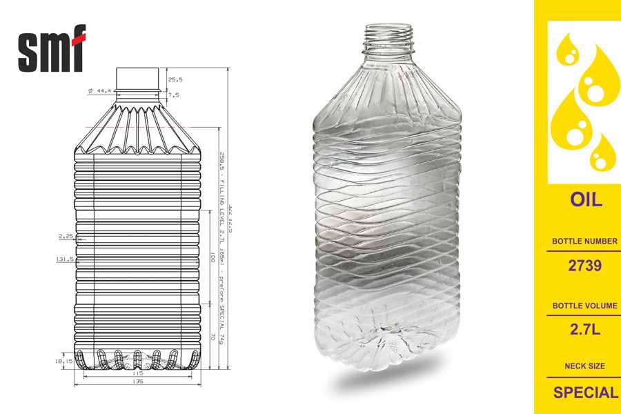 Oil bottle No. 2739, volume 2.7l