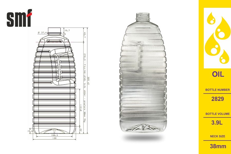 Oil bottle No. 2829, volume 3.9l