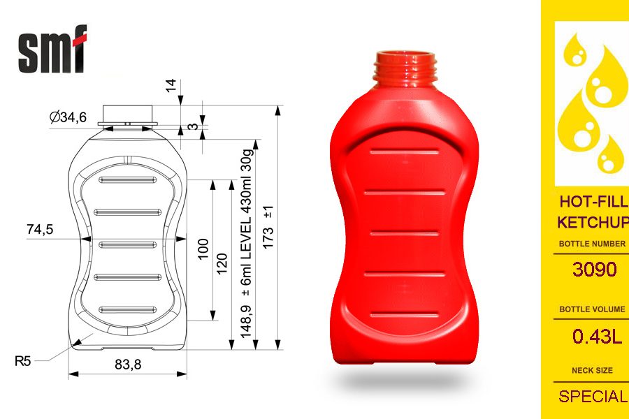 Ketchup bottle No. 3090, volume 0.43l